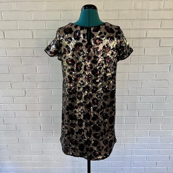 Sugar & Jade girls modern leopard print sequined dress - Picture 2 of 4